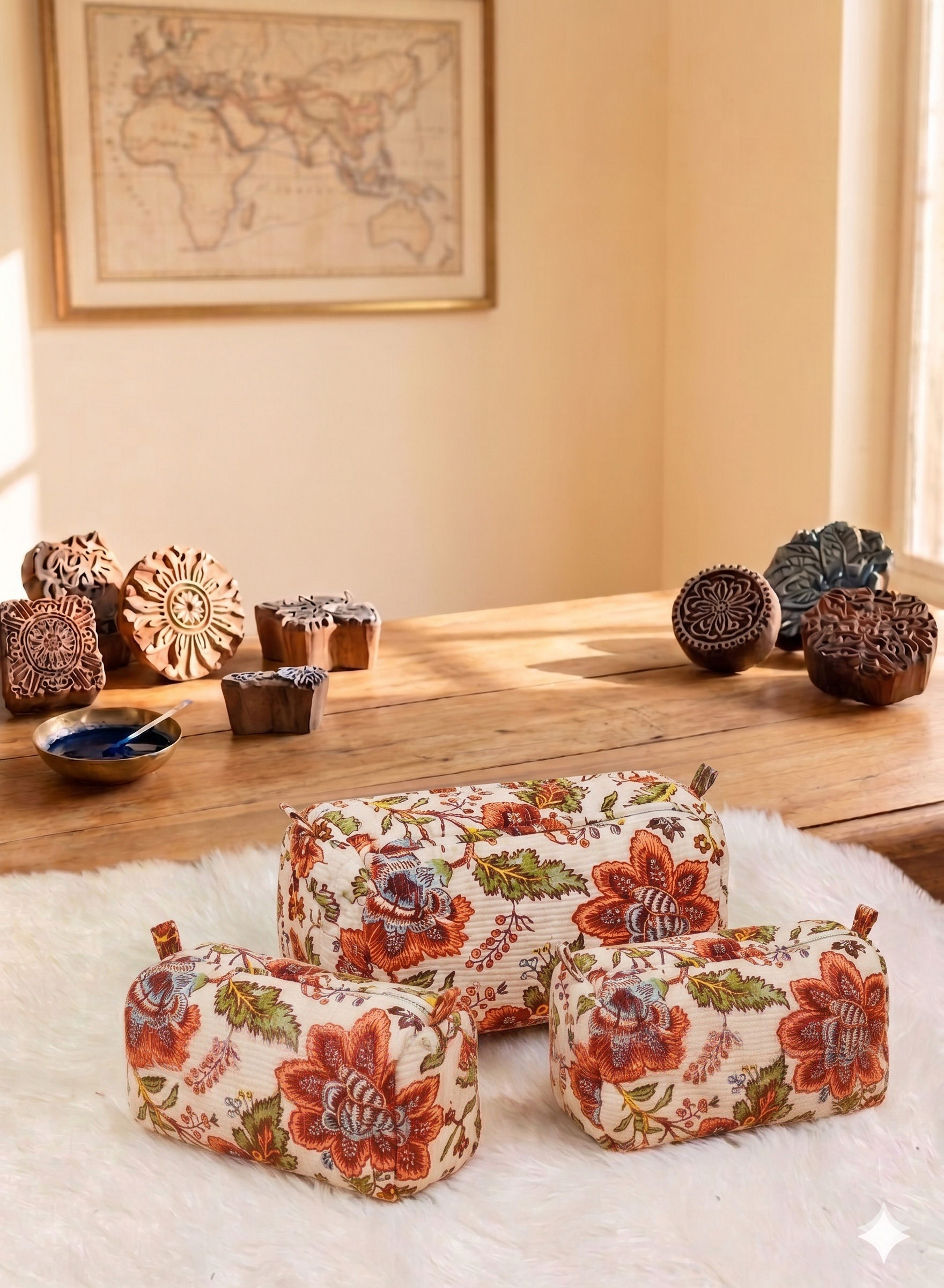 The Vintage Rust Flora 3-Piece Vanity Set