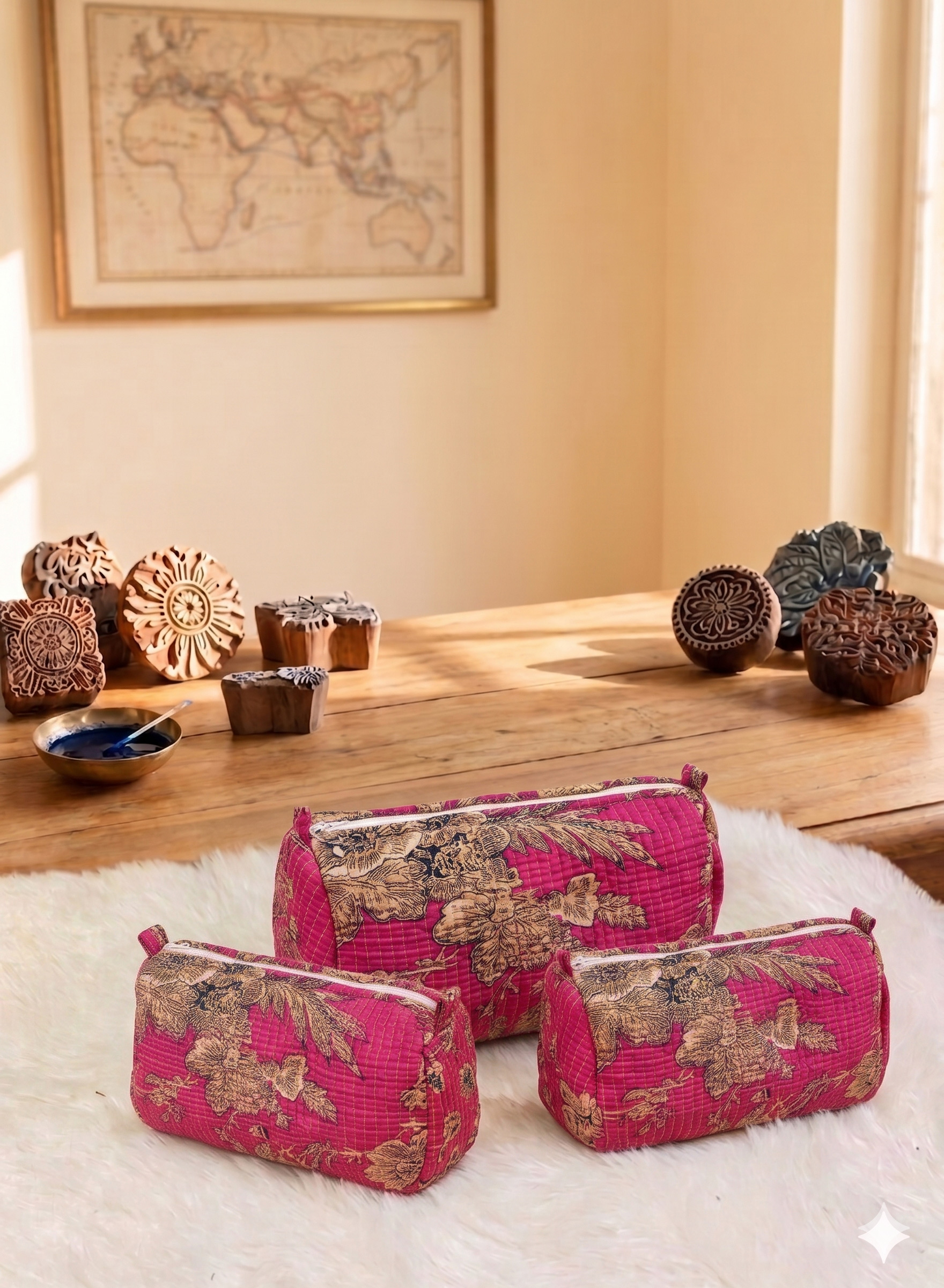 The Magenta Canopy 3-Piece Vanity Set